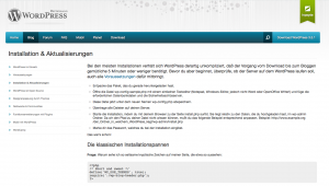 Installationshilfe auf der deutschen WordPress-Webseite