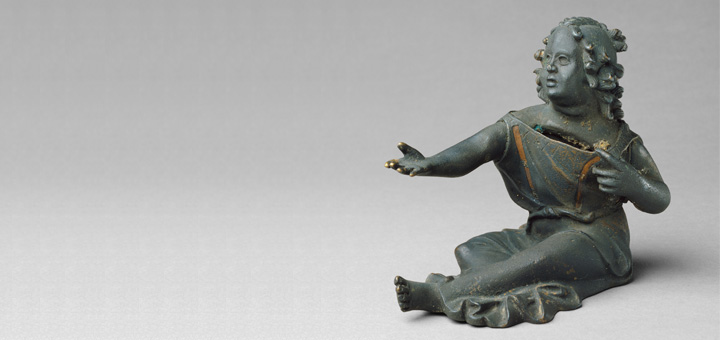 Coin Bank Shaped as a Beggar Girl, about 25 - 50, Bronze, copper inlay. The J. Paul Getty Museum, Villa Collection, Malibu, California
