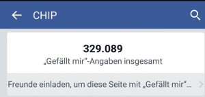 Mitte Juni hatte CHIP 329.089 Fans, heute sind es über 4.000 weniger